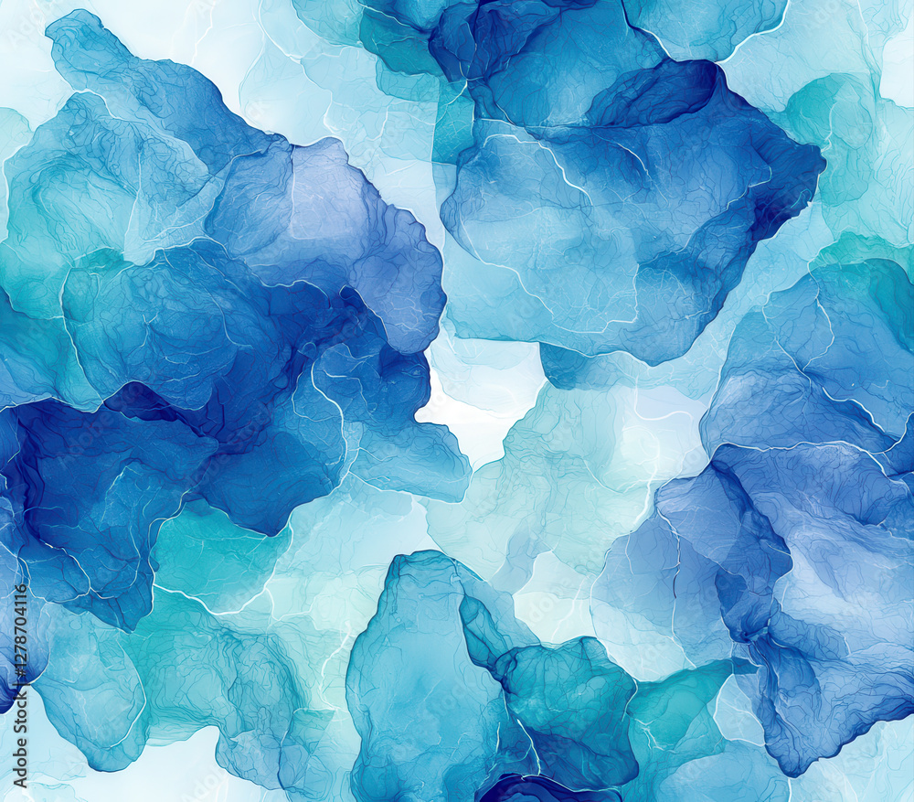Obraz premium beautiful seamless gradient of cool turquoise and deep indigo hues, Seamless Pattern Style.
