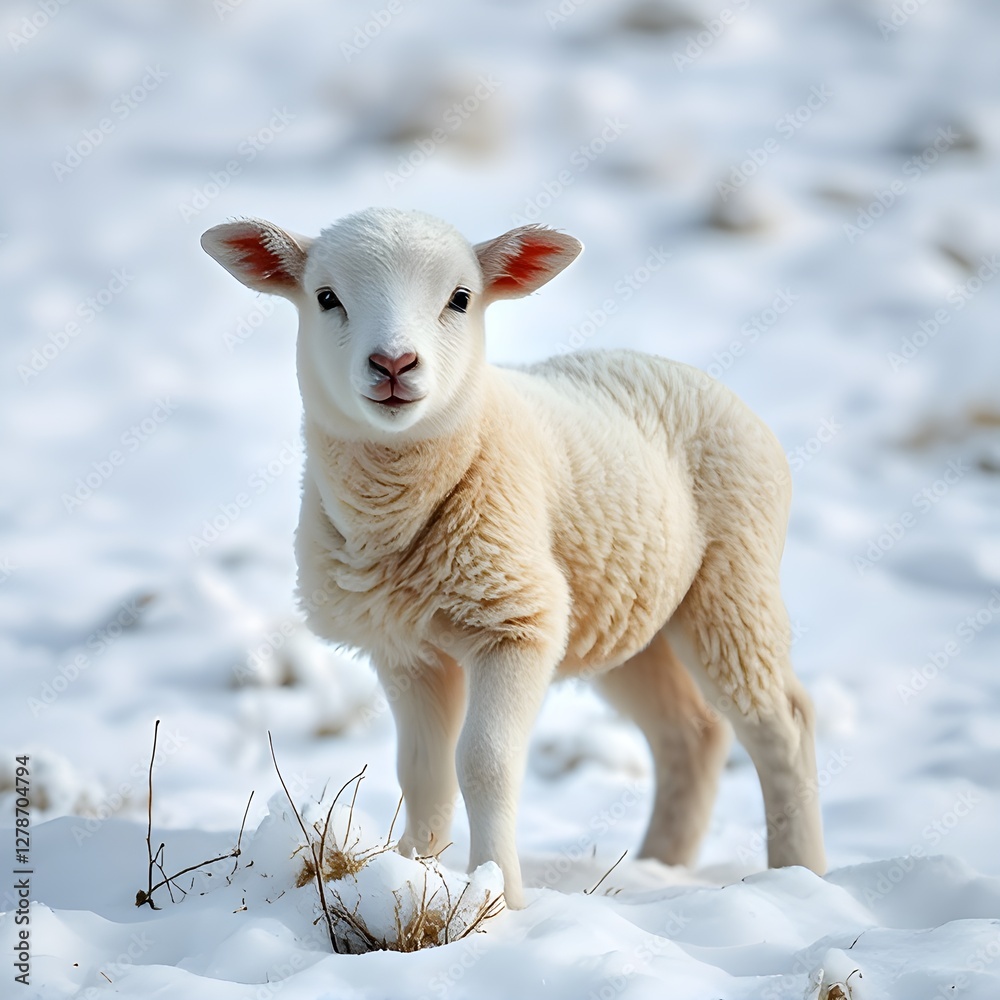 Fototapeta premium sheep in snow