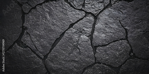 Dark Cracked Stone Abstract...