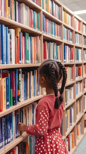 Child Exploring Library Boo...