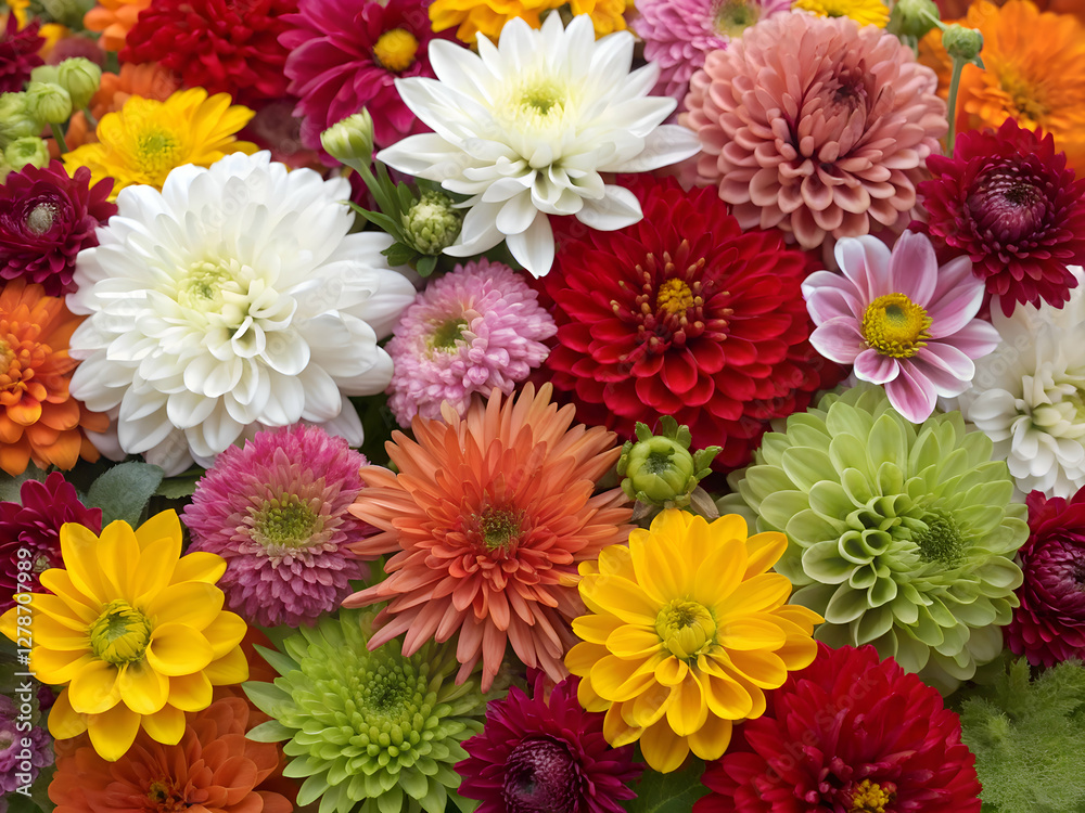 bouquet of colorful asters bouquet of colorful asters
