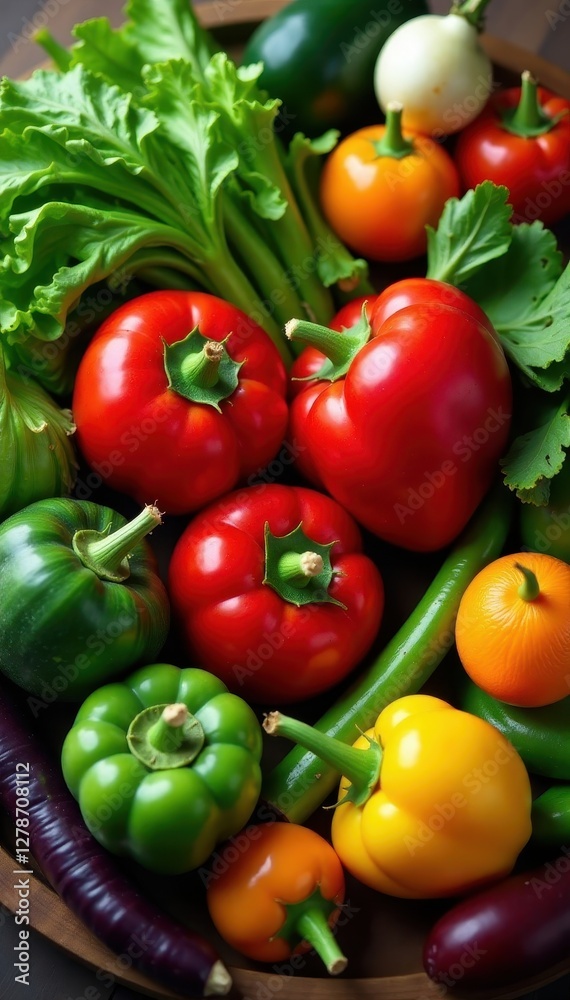 Colorful raw vegetables arranged in a heart shape , red, plantbased Colorful raw vegetables arranged in a heart shape , red, plantbased