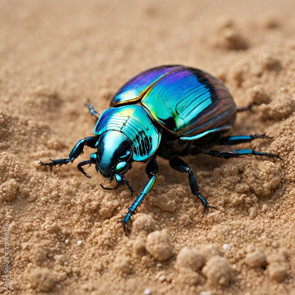 scarab beetle in desert scarab beetle in desert