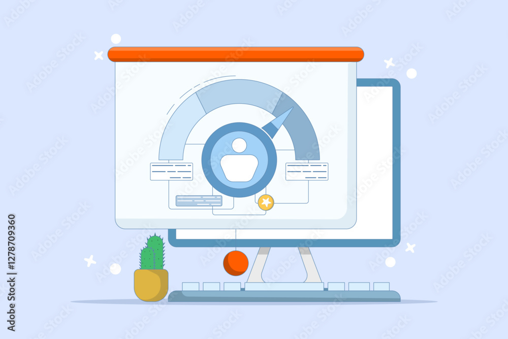 Performance data analysis concept, Marketing data research, investment report, marketing study, audition service. Flat vector illustration on background. Performance data analysis concept, Marketing data research, investment report, marketing study, audition service. Flat vector illustration on background.