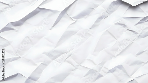 White Crumpled Paper Abstra...