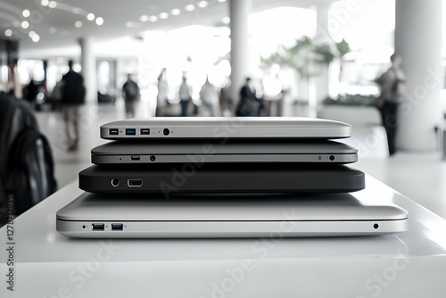 Stack of Laptops Illustration