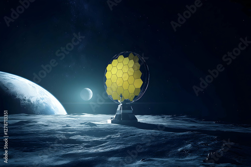 Lunar Spacecraft 3D Illustr...