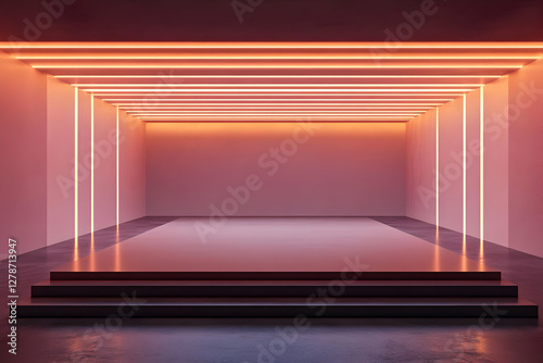 Pink Neon 3D Room Background