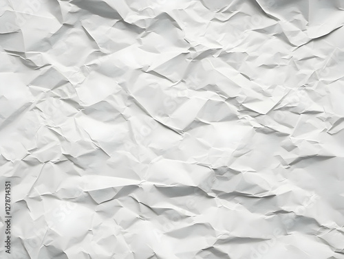 Wrinkled White Paper Textur...