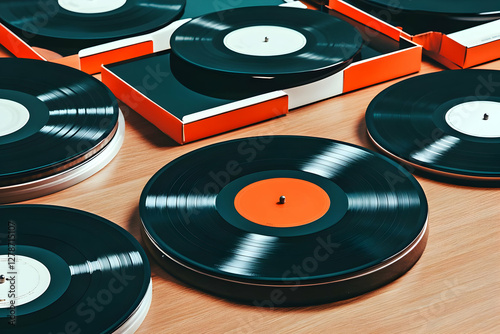 Vinyl Records Still Life Il...