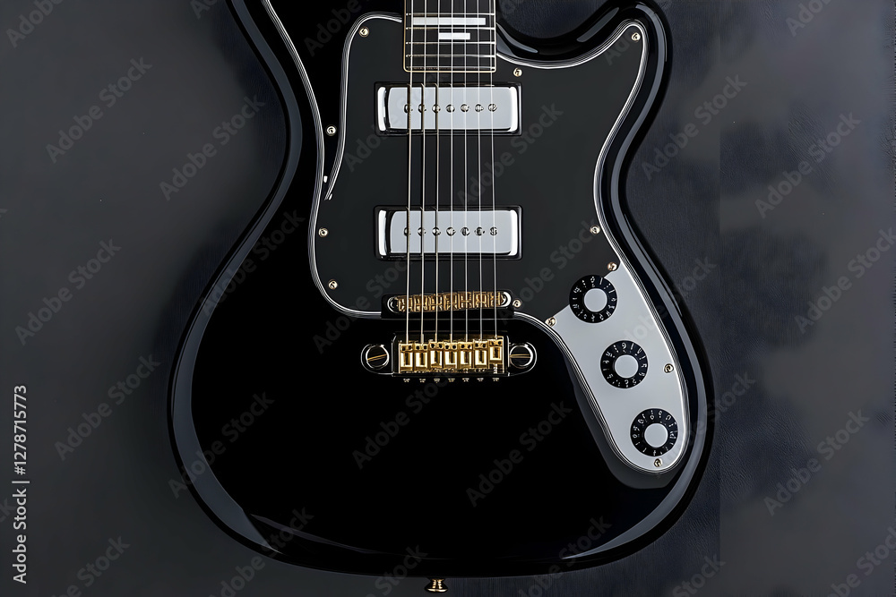 Naklejka premium Black Electric Guitar Illustration
