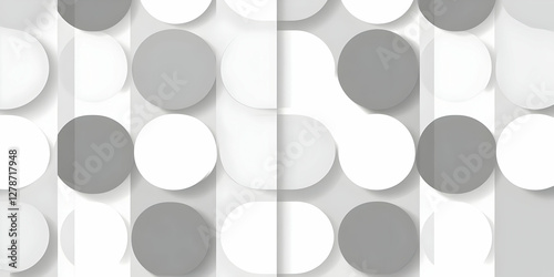 Abstract Grey and White Cir...
