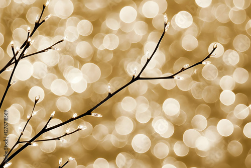 Golden Bokeh Background wit...