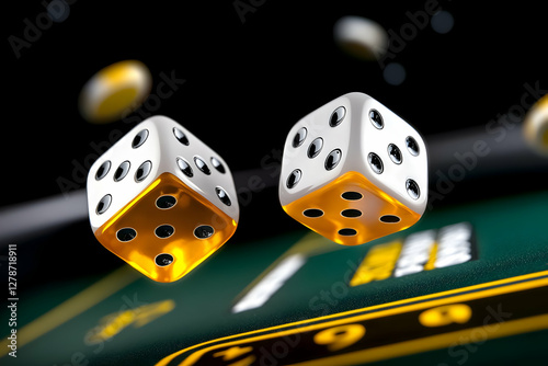 Rolling Dice 3D Illustration