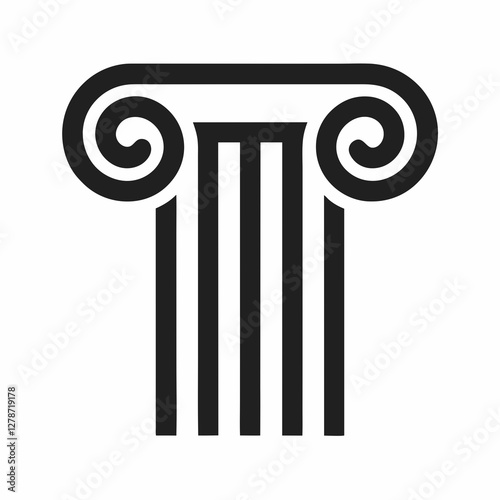 Elegant Classical Column Vector Icon for Architecture.