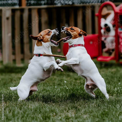 Playful Jack Russell Terrie...