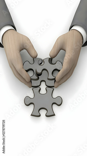 3D Illustration: Hands Conn...