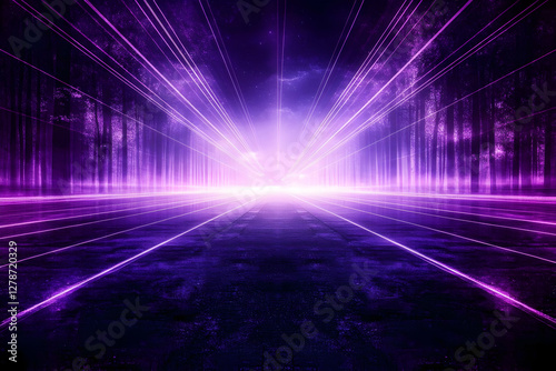 Purple Laser Forest Abstrac...