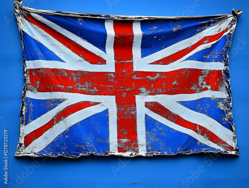 Worn Union Jack Flag Illust...