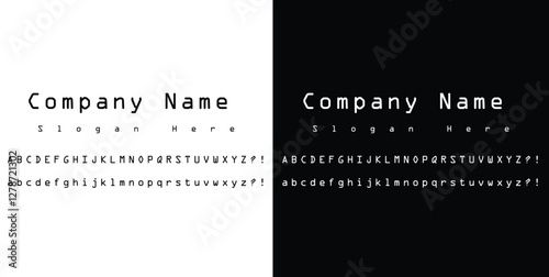 Modern Futuristic OCR-A Extended Font Template for Logos, Branding & Typography – Black & White Digital Vector File for Designers, Developers, and Microstock Marketplaces