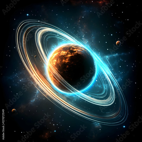 Fiery Planet Cosmic Rings 3...