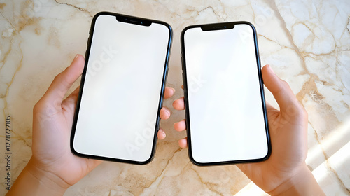 Two Smartphones Mockup Illu...