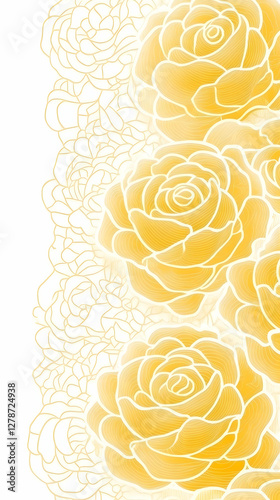 Golden Rose Illustration, F...