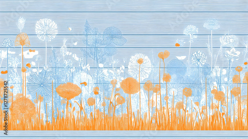Floral Meadow Illustration ...