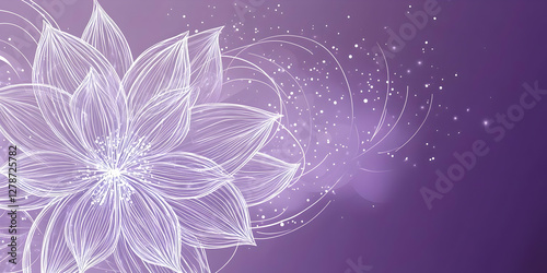 Elegant Purple Floral Illus...