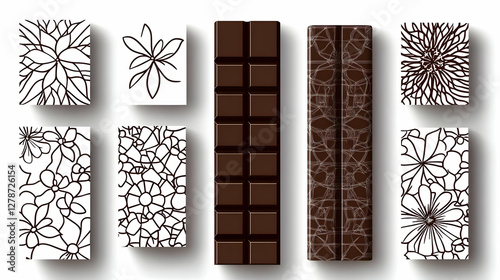 Chocolate Bar with Floral I...