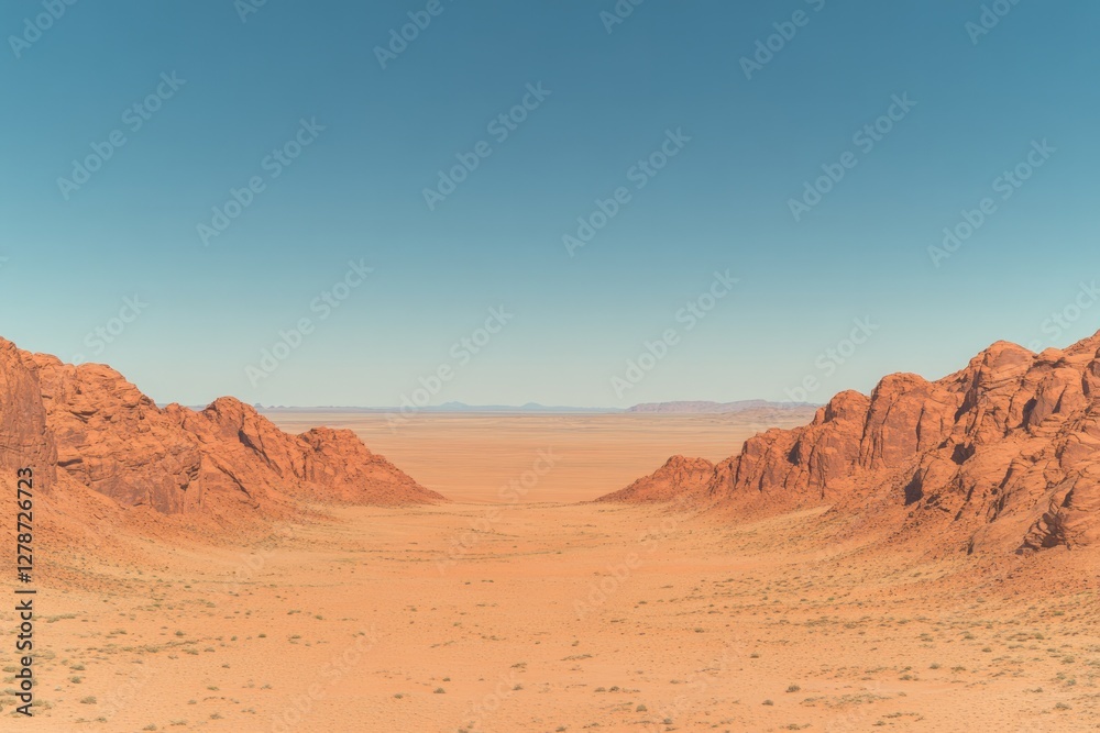 Fototapeta premium Vast desert landscape featuring towering red rock formations und