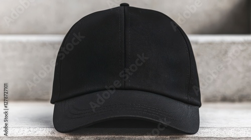 Stylish Black Dad Hat Mockup with Minimalist Design for Branding
