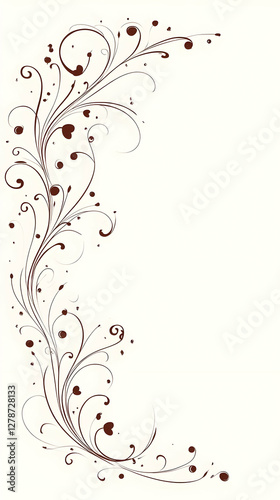 Elegant Brown Floral Illust...