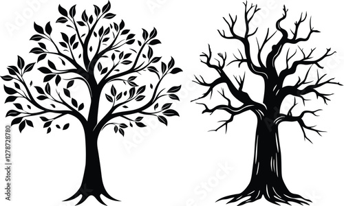 tree silhouette vector illustration free eps download
