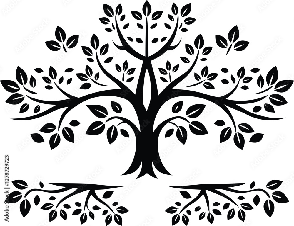 Obraz premium tree silhouette vector illustration free eps download