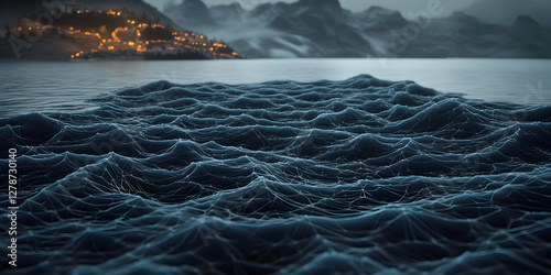 Abstract 3D Water Wave Back...