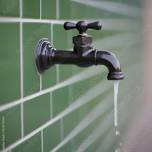 Dark Faucet Water Flow Illu...