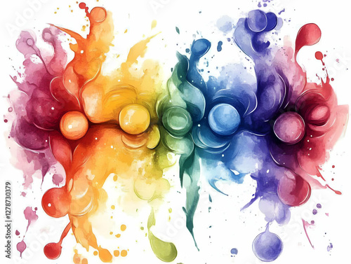Rainbow Abstract Paint Spla...