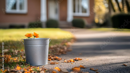 Autumnal Flowers in Metal B...