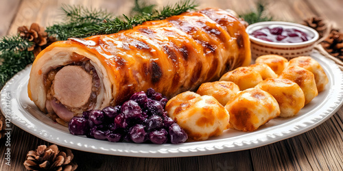 Roasted Meat Roll with Dump...