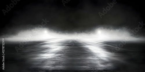 Foggy Night Road Abstract B...