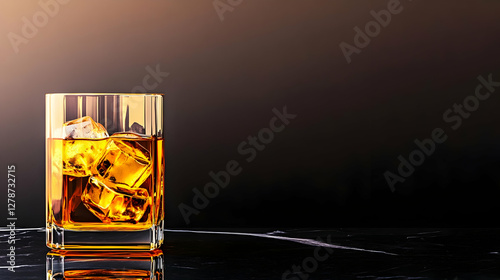 Whiskey Rocks Glass 3D Illu...