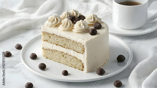 Vanilla Cake Slice with Cho...