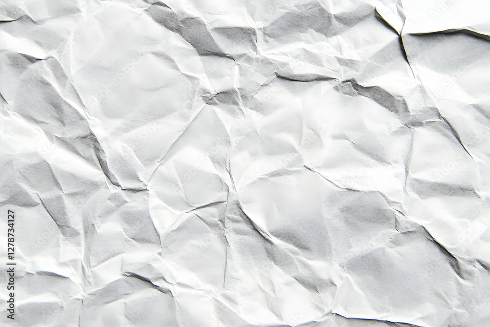 Fototapeta premium Crinkled White Paper Texture Background