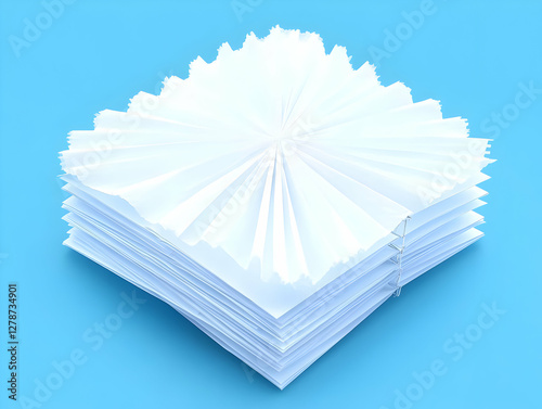 3D Render Stack of Papers B...