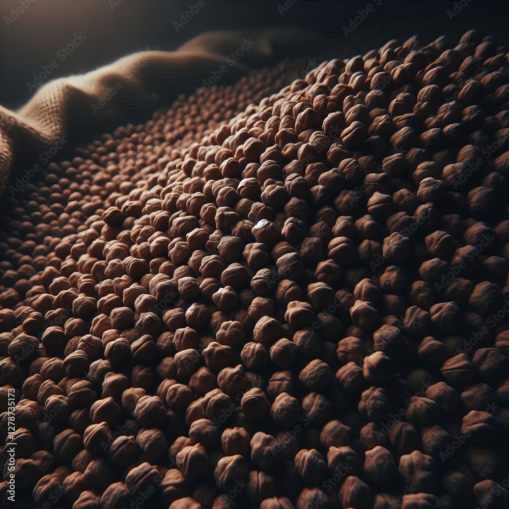 Obraz premium Close-up view of a large quantity of chickpeas.&nbsp; 