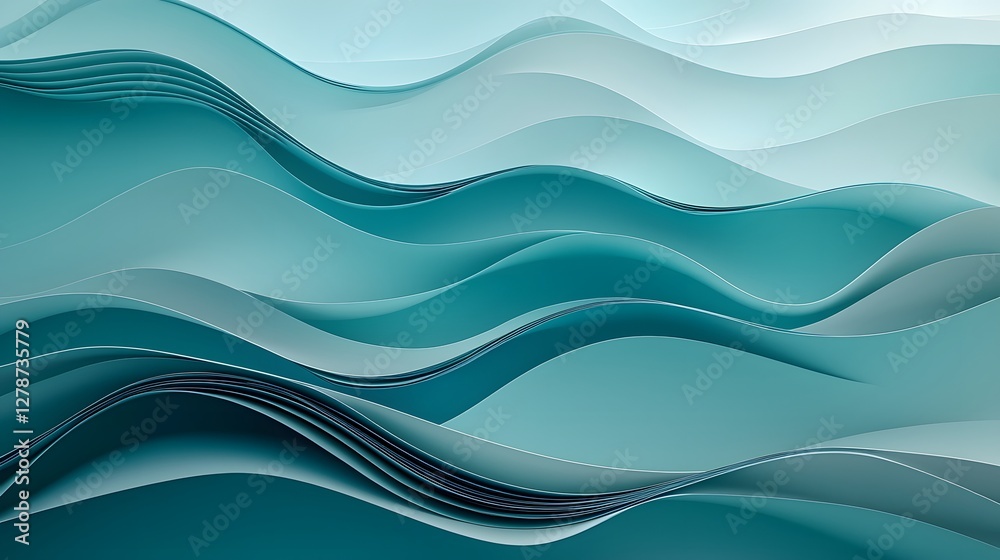 Fototapeta premium Tranquil Wavy Gradients Serene Organic Ripple Textures for Wellness Branding and Environmental Presentations