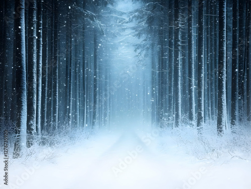 Snowy Forest Winter Backgro...