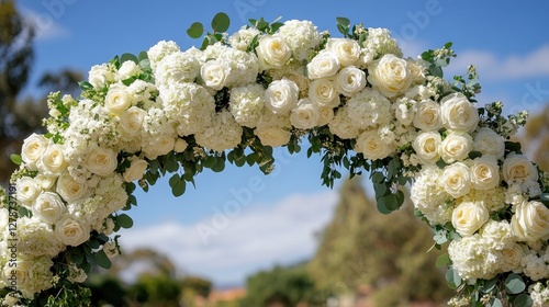 Elegant Floral Arch for Outdoor Wedding Ceremony photo