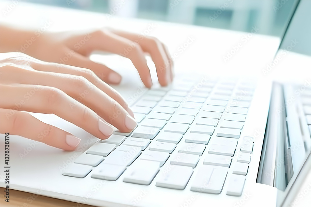 Hands Typing on Laptop Keyboard Illustration Hands Typing on Laptop Keyboard Illustration